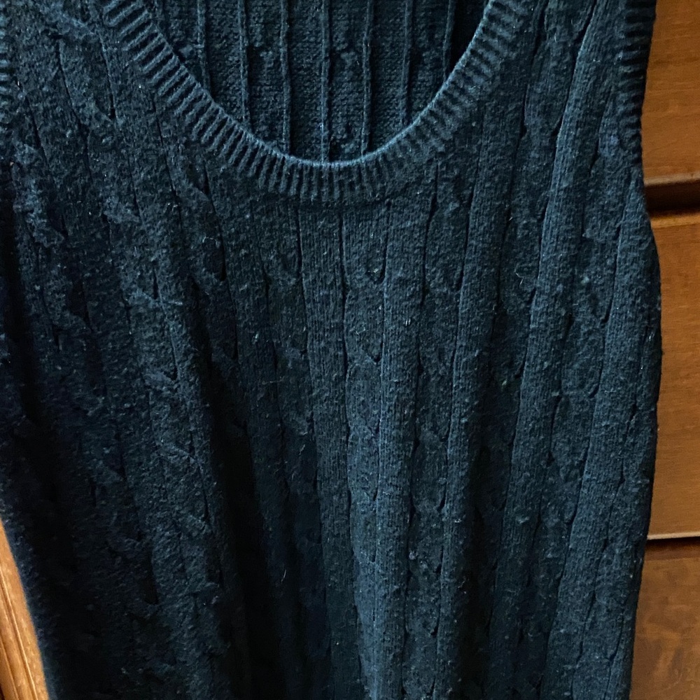 GAP Elegant Black Knit Sleeveless Top Longer Length Medium Tall Spring Summer - Picture 3 of 8
